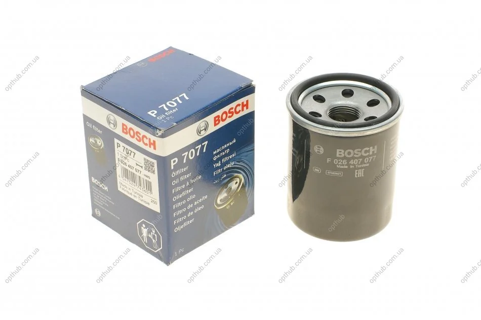 Фільтр масляний двигуна HONDA; OPEL; ROVER; SUBARU (вир-во Bosch) F026407077 BOSCH F 026 407 077 (фото 1)