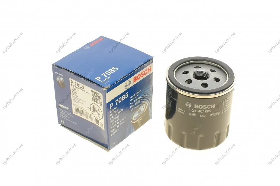 Фільтр масляний FORD FOCUS 04-, MAZDA 3,5,6 02- (вир-во) F026407085 BOSCH F 026 407 085 (фото 1)