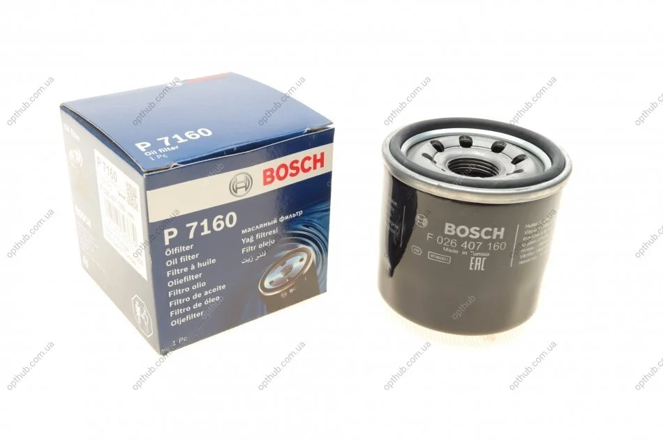 Фільтр масляний двигуна MAZDA 3, 6, CX-5 1.5, 2.0 11- (вир-во) F026407160 BOSCH F 026 407 160 (фото 1)