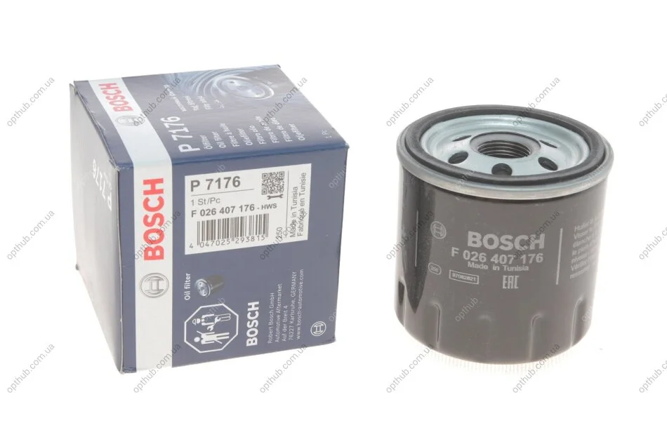 Фільтр масляний двигуна RENAULT DUSTER, LOGAN II 1.5 DCI 10- (вир-во) F026407176 BOSCH F 026 407 176 (фото 1)