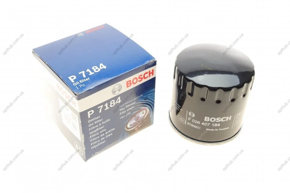 Фільтр масляний NISSAN NAVARA 3.0 DCI 10-, RENAULT MEGANE III 1.9 DCI 08-(вир-во) F026407184 BOSCH F 026 407 184 (фото 1)