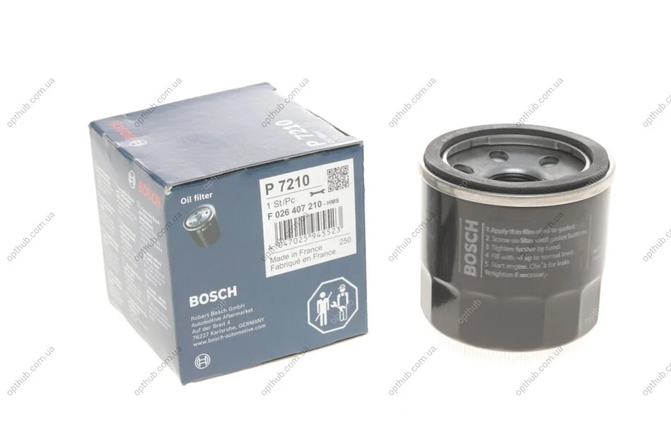 Фільтр масляний Nissan Primera1.6/1.8 16V 96- UA63 BOSCH F 026 407 210 (фото 1)