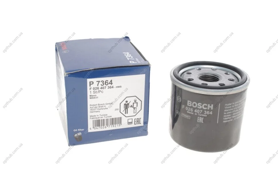 Фільтр масляний Lexus ES/Toyota Camry/Rav 4 2.0/2.5 Hybrid 17- (opt-om) BOSCH F 026 407 364 (фото 1)