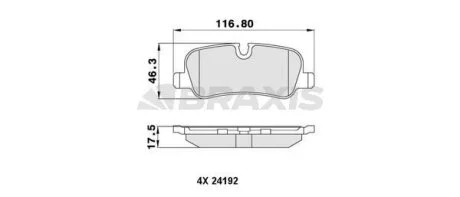 Гальмівні колодки комплект BRAXIS AA0216