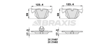 Гальмівні колодки комплект BRAXIS AA0264