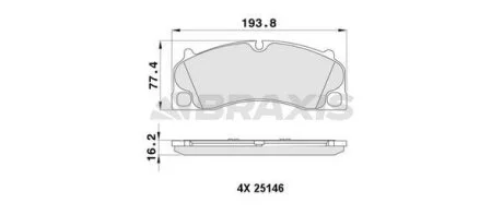 Гальмівні колодки комплект BRAXIS AA0451