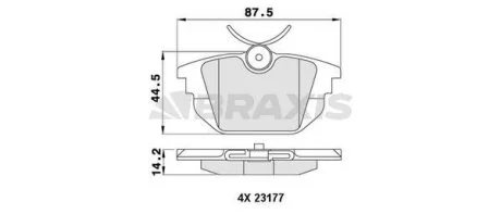 Гальмівні колодки комплект BRAXIS AA0478