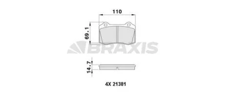 Гальмівні колодки комплект BRAXIS AA0479