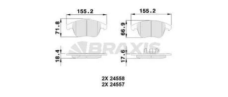 Гальмівні колодки комплект BRAXIS AA0508