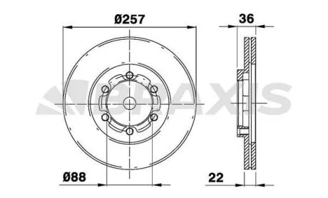 Диск гальмівний BRAXIS AE0478