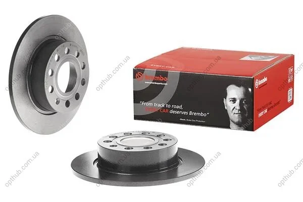 Диск гальмівний ЗАДН SEAT ALTEA XL 10/06- LEON 05/05- TOLEDO 04/04-,SKODA OCTAVIA 02/04-,VW EOS 03 BREMBO 08.9502.11 (фото 1)