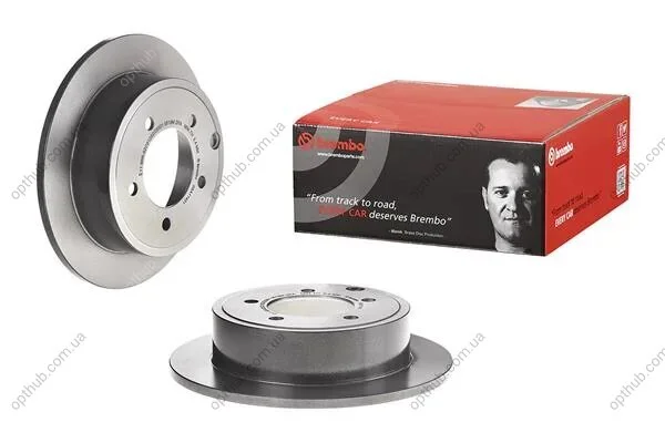 Диск гальмівний ЗАДН CRYSLER SEBRING 2.0-2.7 07-,DODGE AVENGER 2.0-2.7 07-,CALIBER 06-,JEEP COMPASS -ua BREMBO 08.A114.31 (фото 1)