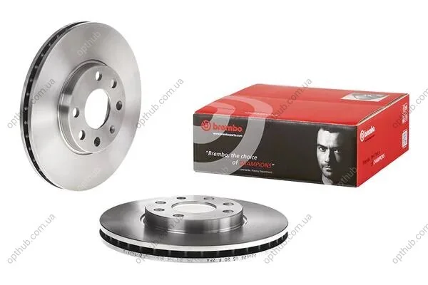 Диск гальмівний ПЕРЕДН OPEL ASTRA G BOX 01/99-04/05 ASTRA G ESTATE 02/98-07/04 ASTRA G HATCHBACK 02 -ua BREMBO 09.7628.14 (фото 1)