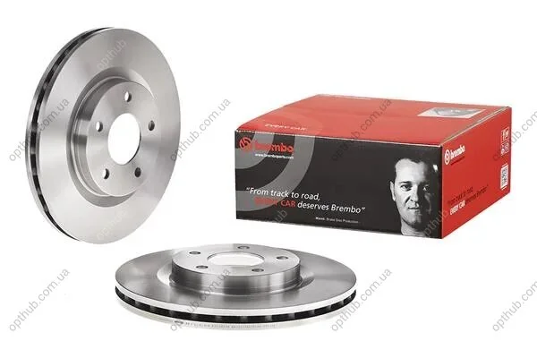 Диск гальмівний ПЕРЕДН JEEP PATRIOT 08-,COMPASS 06-;DODGE CALIBER 06-,AVENGER 07- -ua BREMBO 09.A637.10 (фото 1)