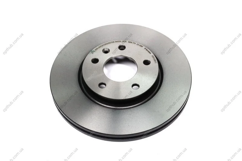 Диск гальмівний ПЕРЕДН CHEVROLET CRUZE 1.6-2.0CDI 09-, OPEL ASTRA J 1.3-2.0 09- D=16' -ua BREMBO 09.B356.11 (фото 1)
