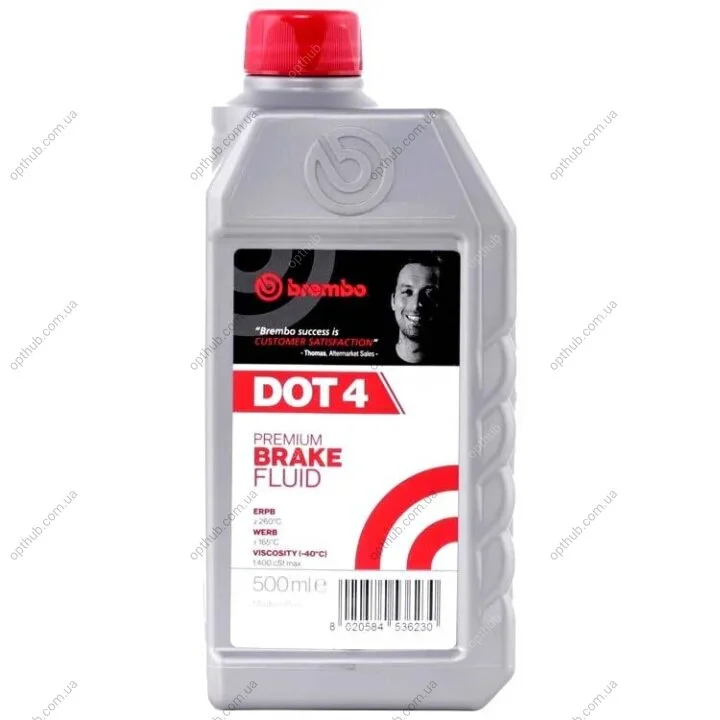 Рідина гальмівна DOT 4 0.5л DOT 4 24 X 0,5L BREMBO L 04 005 (фото 1)