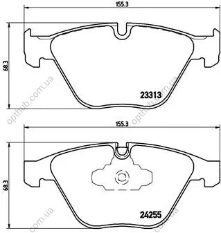 Колодки гальмівні дискові ПЕРЕДН СЕРИЯ XTRA BMW 5(F10) 523I,528I,520D,525D,530D 2010- P06055X-ua BREMBO P06 055X (фото 1)