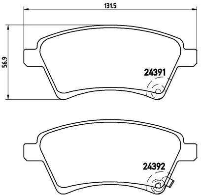 Гальмівні колодки дискові BREMBO P23 105 (фото 1)