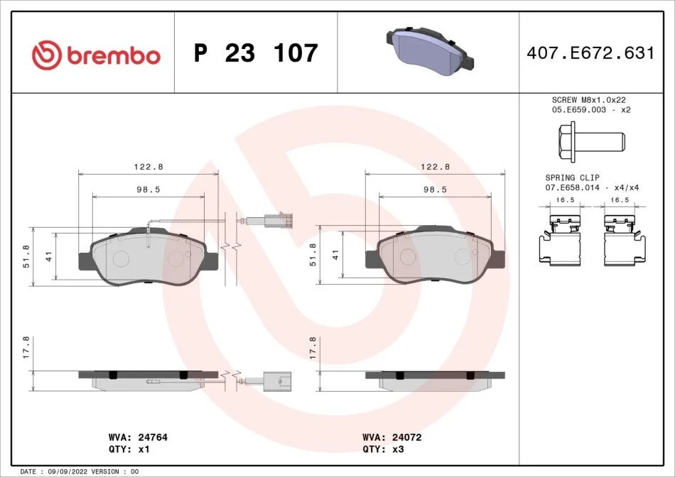 Гальмівні колодки дискові BREMBO P23 107 (фото 1)