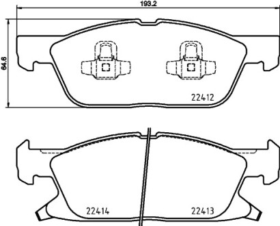 Колодки гальмівні дискові ПЕРЕДН FORD GALAXY 01/15- / FORD S-MAX 01/15- / FORD USA EDGE 01/14- / LINCOL BREMBO P24 188