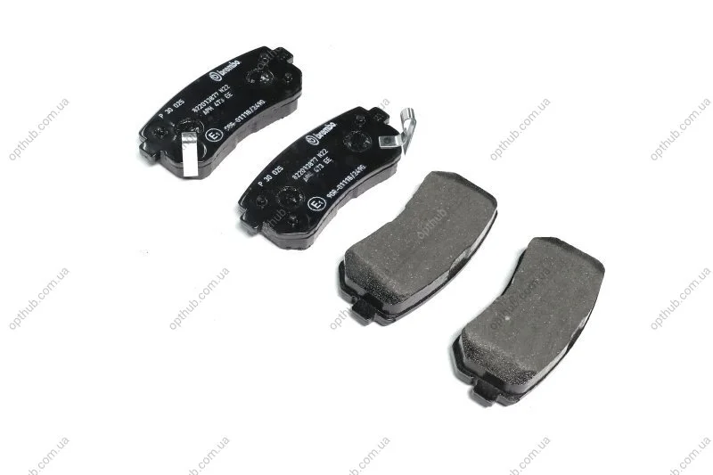Колодки гальмівні дискові ЗАДН HYUNDAI ACCENT 1.4I-1.6I 06-,I20 1.2I-1.6I 08-,I30 1.4-2.0 08-;KIA CEE'D P30025 BREMBO P 30 025 (фото 1)