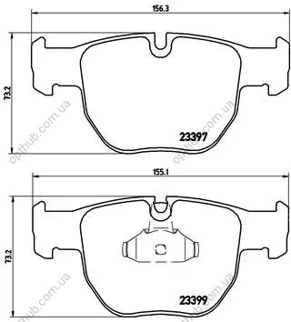 Колодки гальмівні дискові ПЕРЕДН LAND ROVER RANGE ROVER III 2002 - 2012 P44012 BREMBO P44 012 (фото 1)