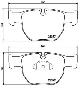Колодки гальмівні дискові ПЕРЕДН LAND ROVER RANGE ROVER III 2002 - 2012 P44012 BREMBO P44 012