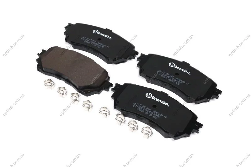 Колодки гальмівні дискові (комплект 4 шт) ПЕРЕДН MAZDA 6 2.0 2.2D 2.5 2013- P49048 BREMBO P 49 048 (фото 1)