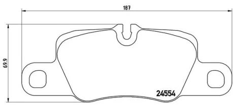 Колодки гальмівні дискові ЗАДН PORSCHE PANAMERA 3.6-4.8 09- P65020 BREMBO P65 020