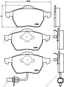 Колодки гальмівні дискові ПЕРЕДН SEAT ALHAMBRA 04.1996-,FORD GALAXY 01.1997-,VW SHARAN 04.2000- P85060-ua BREMBO P85 060 (фото 1)