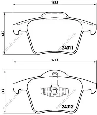 Колодки гальмівні дискові ЗАДН VOLVO XC90 2.5-4.4 02- P86019-ua BREMBO P86 019 (фото 1)