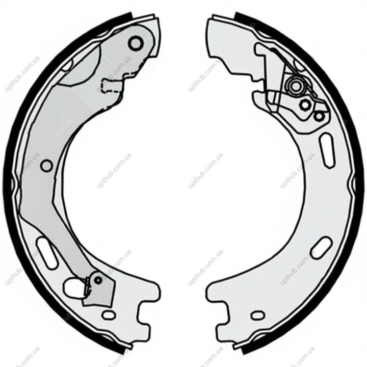 Колодки гальмівні барабанні (комплект 4 шт) BREMBO S 44 509 (фото 1)