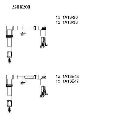 Комплект високовольтних проводів BREMI 220K200 (фото 1)