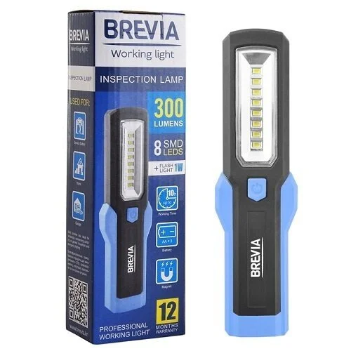 Фонарик инспекционный LED Инспекционная лампа 8SMD+1W LED 300lm, 3xAA Brevia BREVIA 11310 (фото 1)