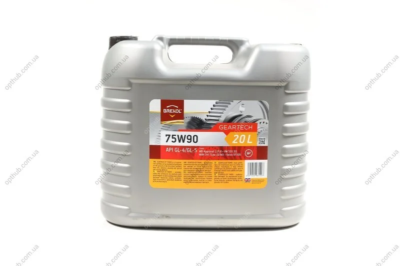 Масло трансміс. GEARTECH EP 75W90 GL-4/GL-5 (Каністра 20л) BREXOL 48391050981 (фото 1)