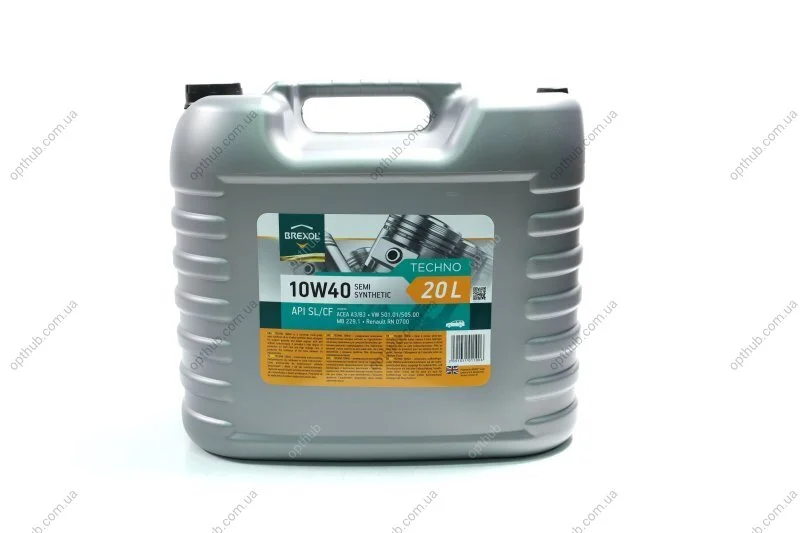 Масло моторн. TECHNO 10W40 SL/CF (Каністра 20л) BREXOL 48391051011 (фото 1)