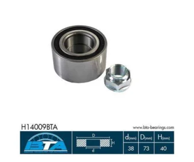Комплект підшипника колеса передн лів/прав (38x73x40) HONDA CITY IV, CIVIC V, CIVIC VI, CR-V I, CR-V II, CRX III, DOMANI, JAZZ II, LOGO 1.2-2.4 10.91-10.08 BTA H14009BTA