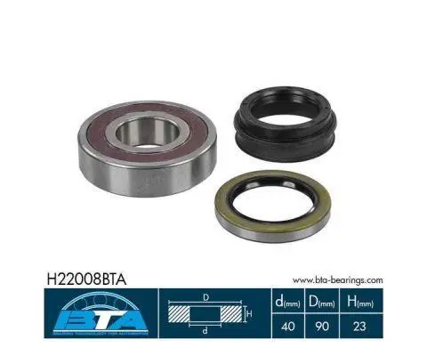 Комплект підшипника колеса задн лів/прав (40x90x23) TOYOTA 4 RUNNER I, DYNA, DYNA 150, HIACE III, HILUX II, HILUX III, HILUX IV, HILUX V, HILUX VII, LAND CRUISER VW TARO 1.6-4.0D 05.72- BTA H22008BTA (фото 1)