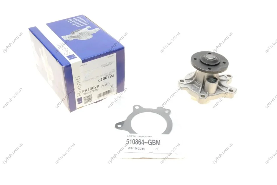 Помпа води Mini Mini 1.4d 03-06/Toyota Corolla 1.4D-4D 04-08/13-18/Auris 1.4D-4D 13-18 (R/B) (6 л UA63 BUGATTI PA10029 (фото 1)