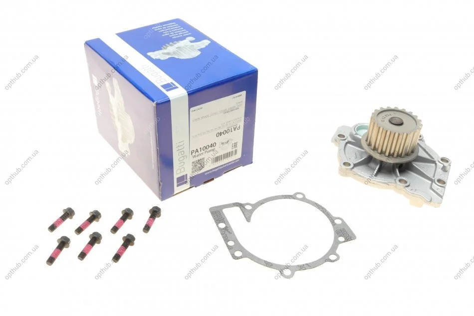 Помпа води Volvo С30/70/S40/60/80/V50/60/70/XC60/70/90 2.0/2.4D/2.8-3.0 02- (19z) (R/B) (7 лоп) UA63 BUGATTI PA10040 (фото 1)