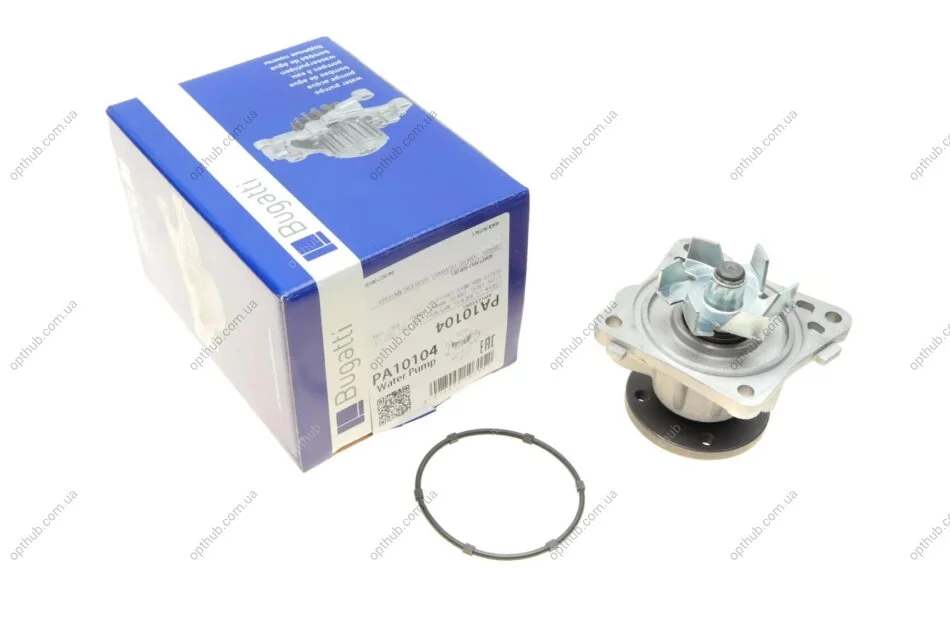Помпа води Mitsubishi Colt 1.1/1.3/1.5 04-12/Lancer VIII 1.5-1.6 08-/Citroen C4 1.6 12- (R/B)(6 л UA63 BUGATTI PA10104 (фото 1)