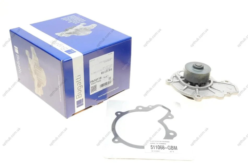 Помпа води Chevrolet Lacetti/Nubira/Captiva 2.0D 07-/Cruze 2.0CDI 09- (R/B) (7 лоп) UA63 BUGATTI PA10118 (фото 1)