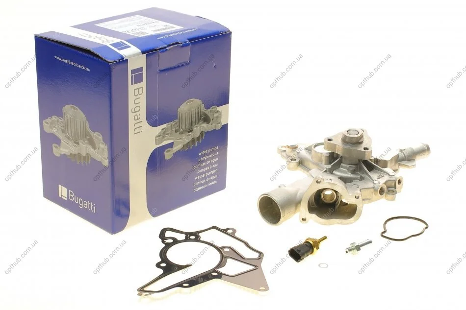 Помпа води Opel Astra G/H/Corsa C/D 1.2 16V/1.4 00-14/Combo 1.4 16V 05- (B/B) (8лоп) (з датчі (opt-om) BUGATTI PA10318 (фото 1)