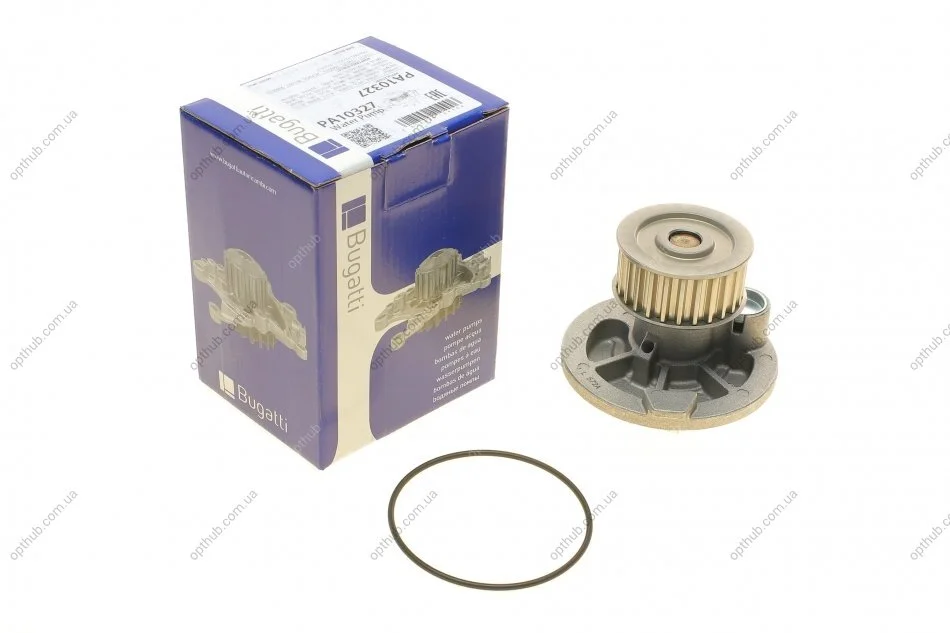 Помпа води Opel Astra F/G/H/Omega B/Vectra A/B/Zafira A/B 1.8i/2.0i/2.2i/2.4 94-10 (R/B) (8 лоп) UA63 BUGATTI PA10327 (фото 1)