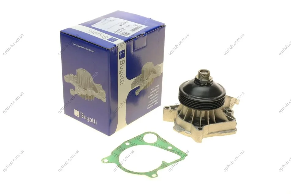 Помпа води BMW 3/5/7/X5 330d/xd/525d/530d/730d/3.0d 98-05/Opel Omega B 2.5TDI (R/B) (6 лоп.) UA63 BUGATTI PA5418 (фото 1)