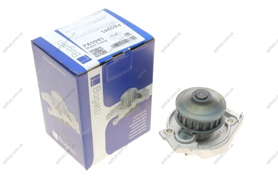 Помпа води Fiat Palio 1.2 96-/Panda 0.8-1.1 86-04/Punto 1.1-1.2 93-00/Tipo 1.1/Uno 1.0 86-93 (20z) UA63 BUGATTI PA5945 (фото 1)