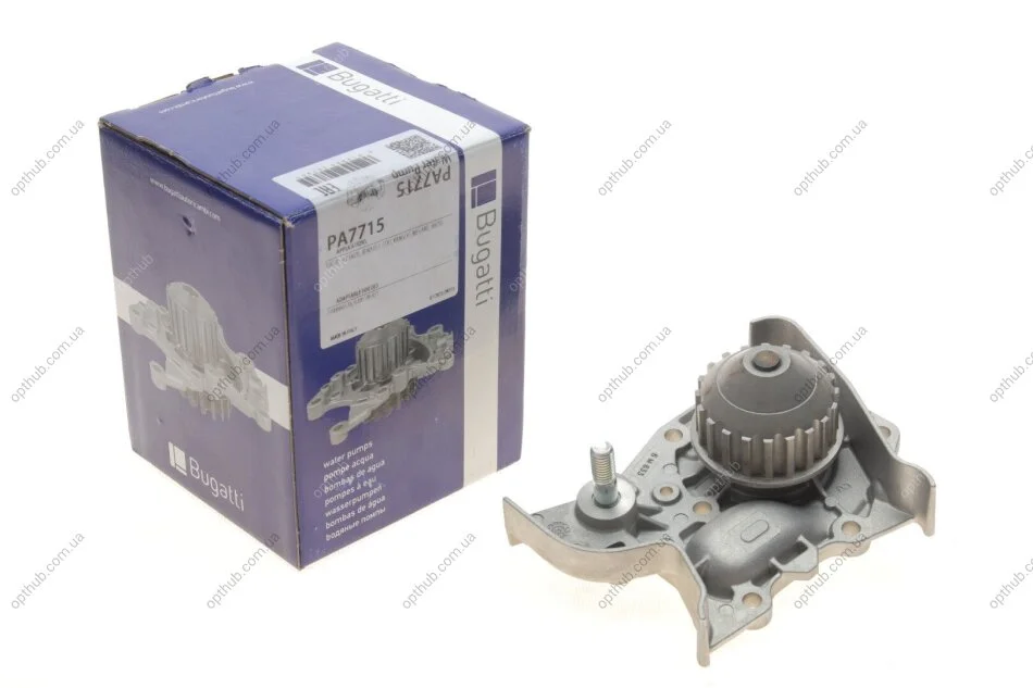 Помпа води Renault Kangoo/Megane/Clio 1.4/1.4i/1.4e 96- (B/B) (8 лоп) UA63 BUGATTI PA7715 (фото 1)