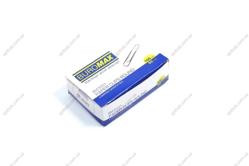 Скріпка 50мм, овальна 100шт, Buromax BUROMAX 3010093 (фото 1)