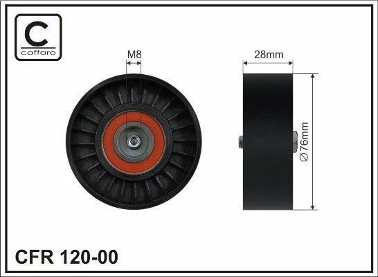 Ролик натягування 76x17x28 Audi A4/A6 1.6/1.8T/2 CAFFARO 12000 (фото 1)