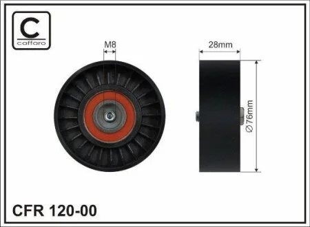 Ролик натягування 76x17x28 Audi A4/A6 1.6/1.8T/2 CAFFARO 12000